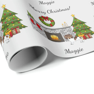 Brown And Tan Pied Short Hair Dachshund Christmas Wrapping Paper