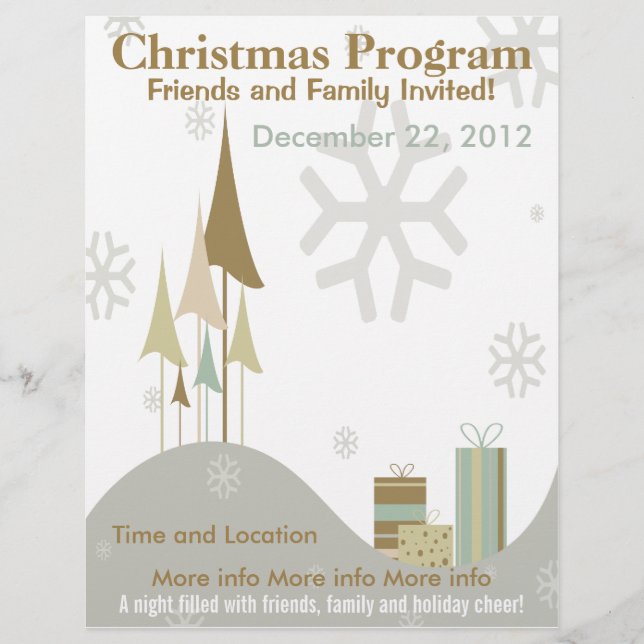 Brown and tan Retro Christmas Program Flyer (Front)