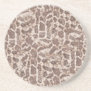 Brown and Tan Snake Skin Coaster