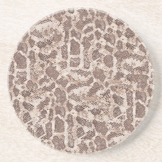 Brown and Tan Snake Skin Coaster (Front)