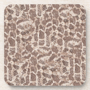 Brown and Tan Snake Skin Coaster