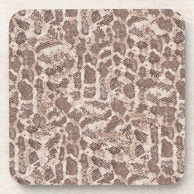 Brown and Tan Snake Skin Coaster (Front)