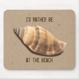Brown and Tan Striped Conch Shell Mouse Mat