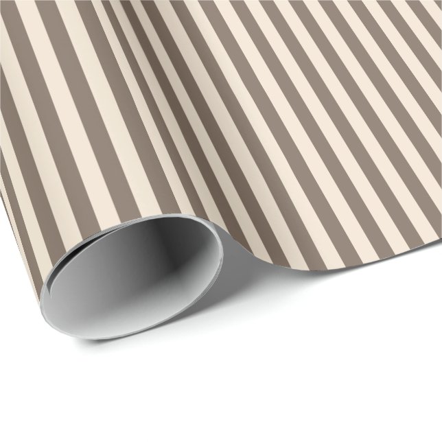 Brown and Tan Stripes Wrapping Paper (Roll Corner)