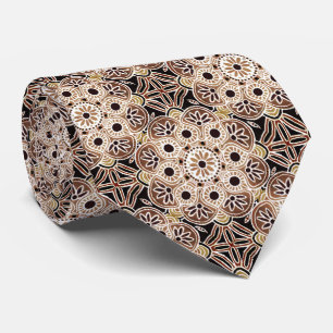  Brown and taupe boho Necktie