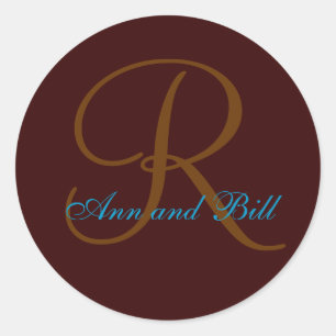 Brown and Teal First Name and Last Initial Seal