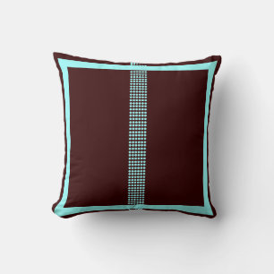 brown and teal  modern  pillow