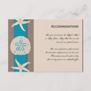 Brown and Turquoise Band Starfish Accomodations Enclosure Card