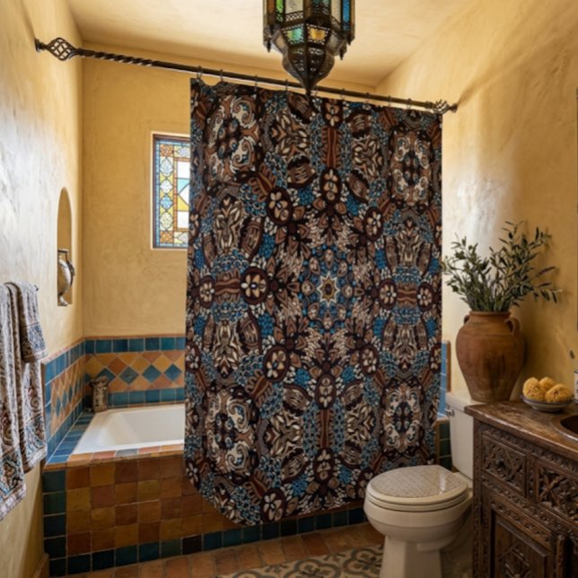 Brown and Turquoise Bohemian Shower Curtain (Creator Uploaded)