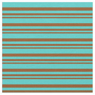 Brown and Turquoise Lines Fabric