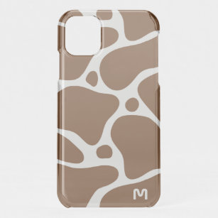  Brown and white abstract giraffe pattern iPhone 11 Case