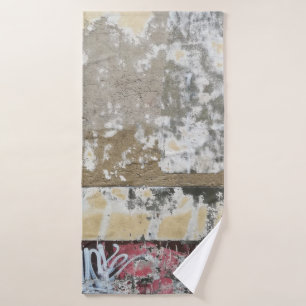 Brown and white abstract painting bath towel