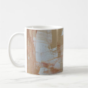 Brown and white abstract painting coffee mug