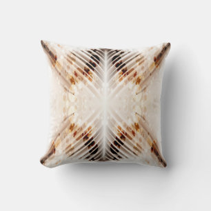 Brown and white abstract pattern cushion