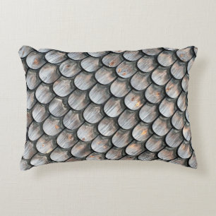 Brown and white ceramic tile decorative cushion