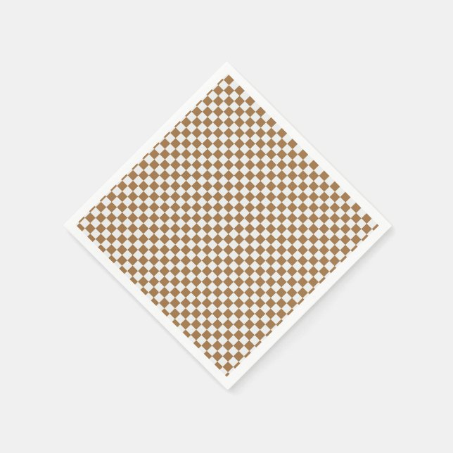 Brown and White Chequered Napkins (Corner)
