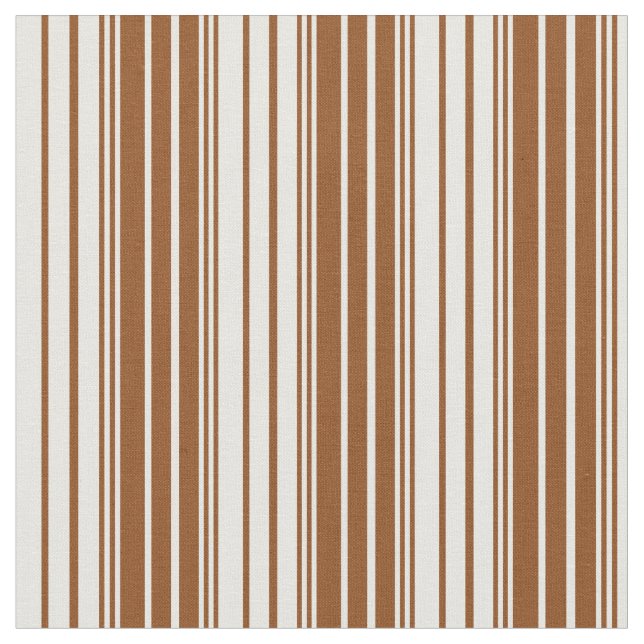 Brown and White Coloured Stripes Fabric (Close Up)