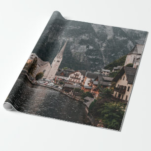 BROWN AND WHITE CONCRETE BUILDING NEAR BODY OF WAT WRAPPING PAPER