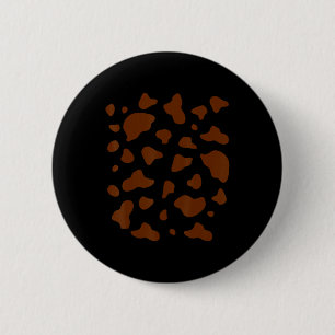 Brown And White Cow Animal Print Pattern Costume H 6 Cm Round Badge