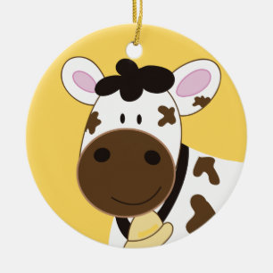 Brown and White Cow Farm Customised Ornament