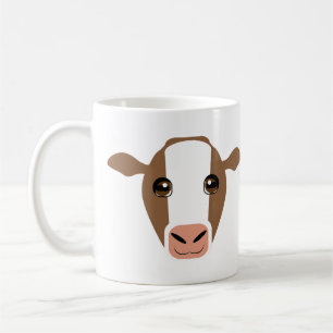 Brown and White Cow on Mug