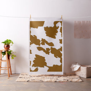Brown and White Cow Print Fabric