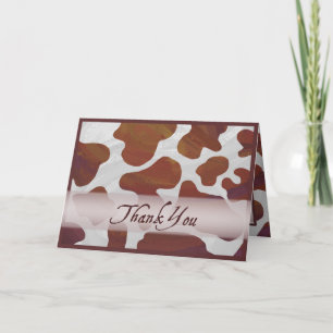 Brown and White Cow Spots Thank You Card