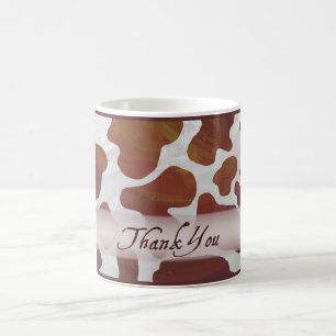 Brown and White Cow Spots Thank You Coffee Mug