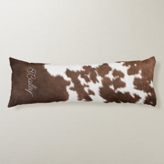 Brown and White Cowhide  Body Cushion