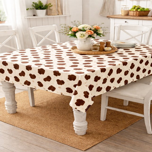 Brown and White Cowhide Pattern  Tablecloth (Creator Uploaded)