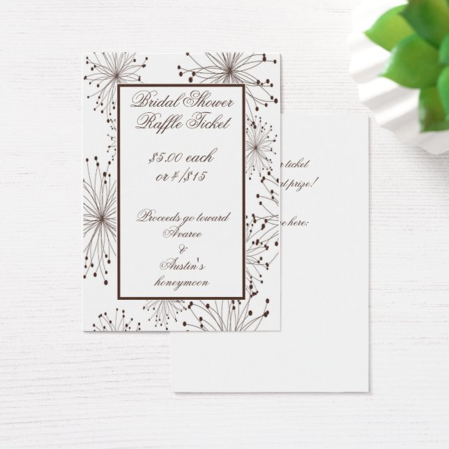 Brown and White Dandelion Fluff Raffle  (Desk)