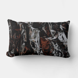 Brown and white dried leaves lumbar cushion
