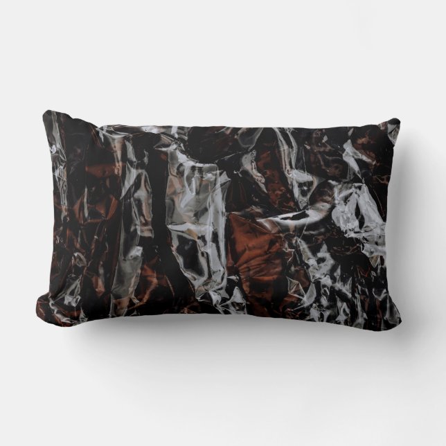 Brown and white dried leaves lumbar cushion (Front)