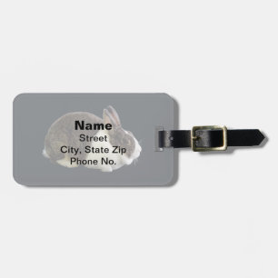 Brown and White Dutch Rabbit Luggage Tag