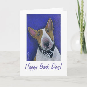 Brown and White English Terrier Birthday Card