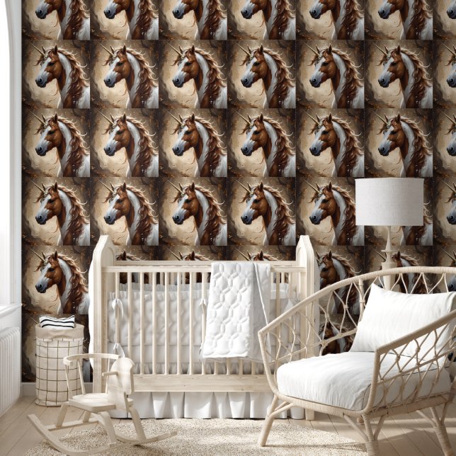 Brown And White Fantasy Unicorn, Wallpaper (Kids)