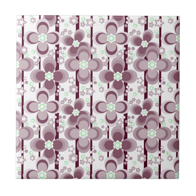 brown and white floral pattern tile (Front)