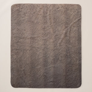 Brown and white floral textile sherpa blanket