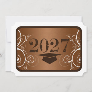 Brown and White Frame Graduation Invitation