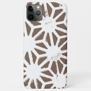 Brown and white geometric pattern iPhone 11 pro max case