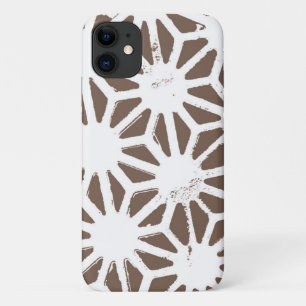 Brown and white geometric pattern iPhone 11 case