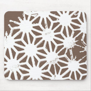 Brown and white geometric pattern mouse mat
