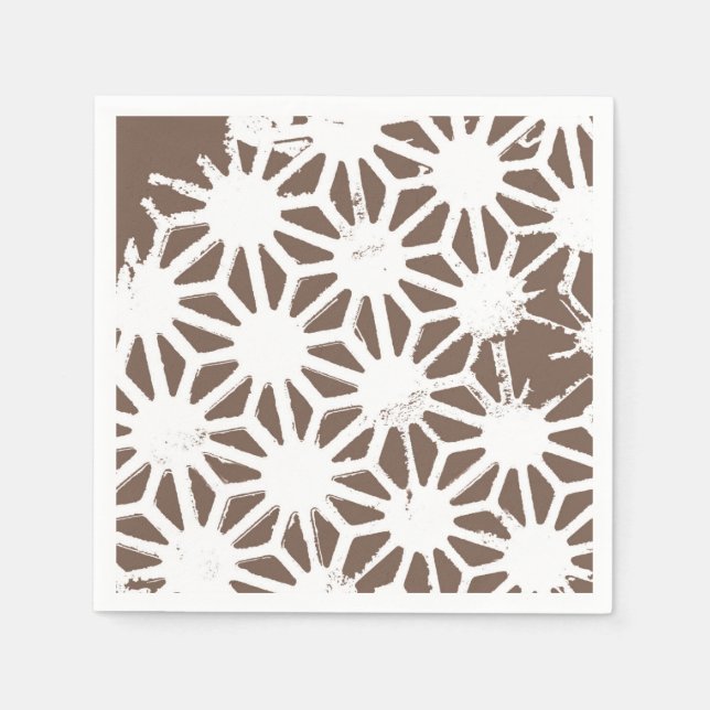 Brown and white geometric pattern napkin (Front)