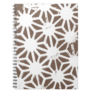 Brown and white geometric pattern notebook