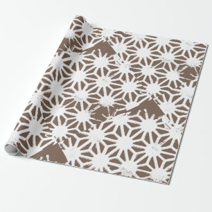 Brown and white geometric pattern wrapping paper