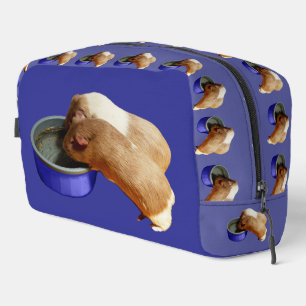 Brown And White Guinea Pig Drinking, Dopp Kit