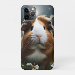 Brown And White Guinea Pig Moon And Daisies, iPhone 11 Pro Case