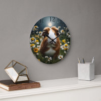 Brown And White Guinea Pig Moon And Daisies,