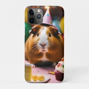 Brown And White Happy Birthday Guinea Pig, iPhone 11 Pro Case