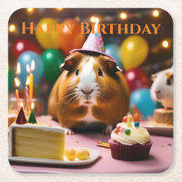 Brown And White Happy Birthday Guinea Pig,